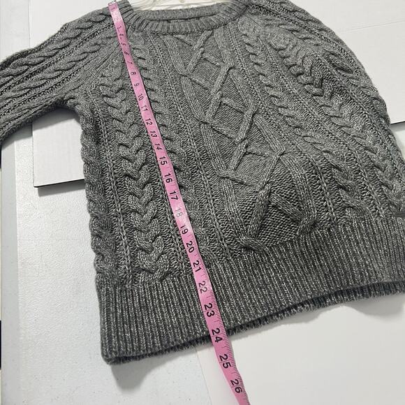 VTG Y2K Abercrombie and Fitch Chunky Cable Knit Sweater Women S Gray Fisherman - Picture 11 of 12